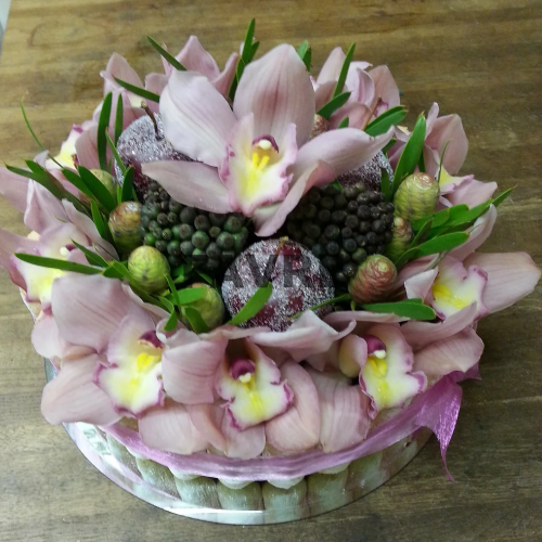 bouquet fleurs gateau fleuri rose